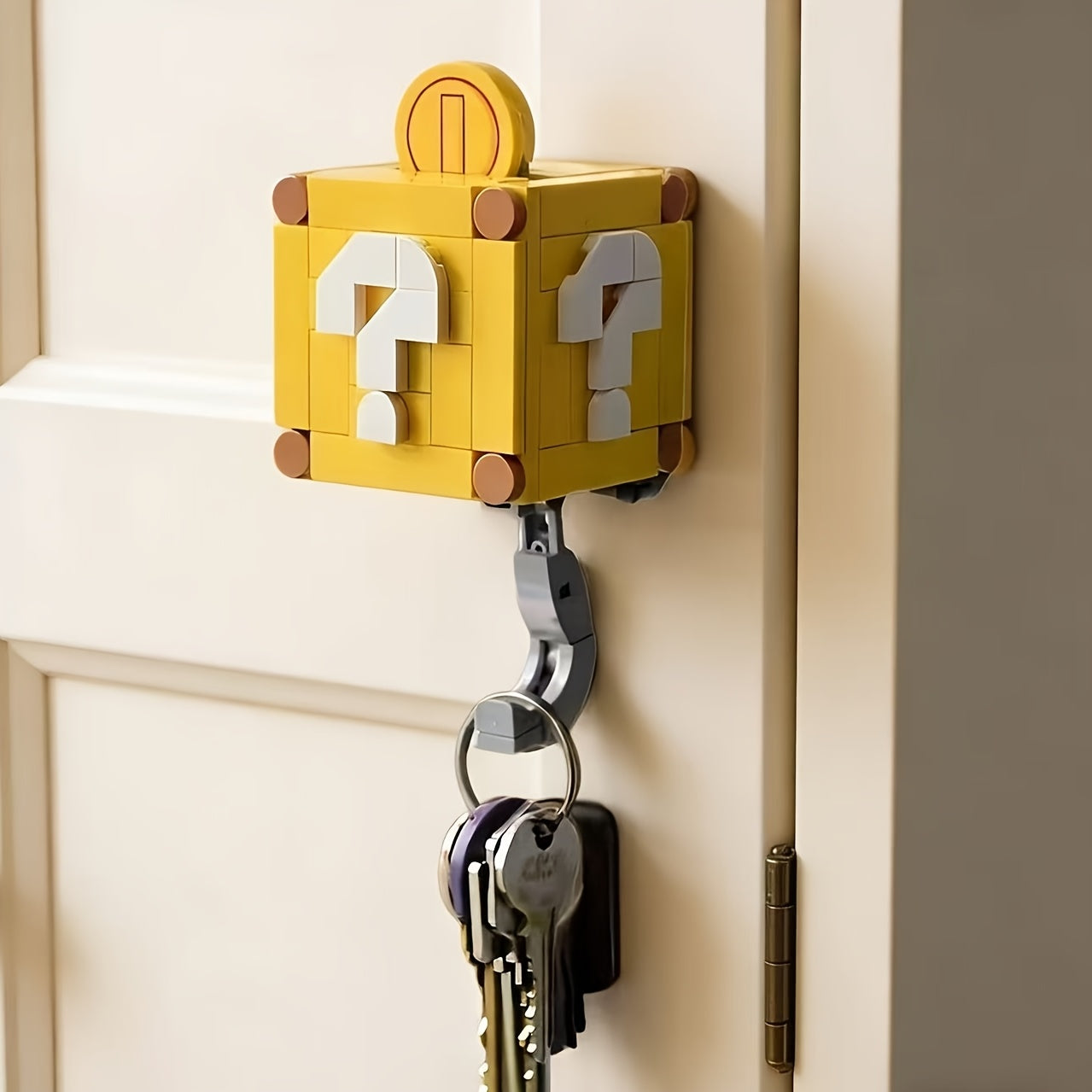 Tnessential Classic Pixel-style Game Question Mark Box Key Hook 3D Decor