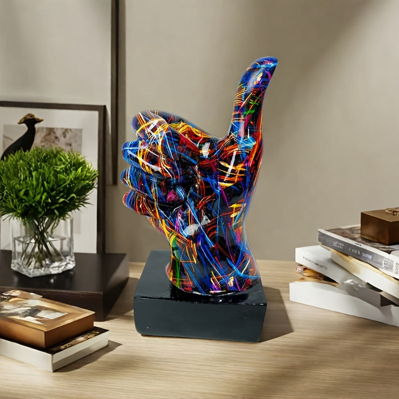 Tnessential Creatively Colorful Line Thumb-shaped Ornament 3D Decor