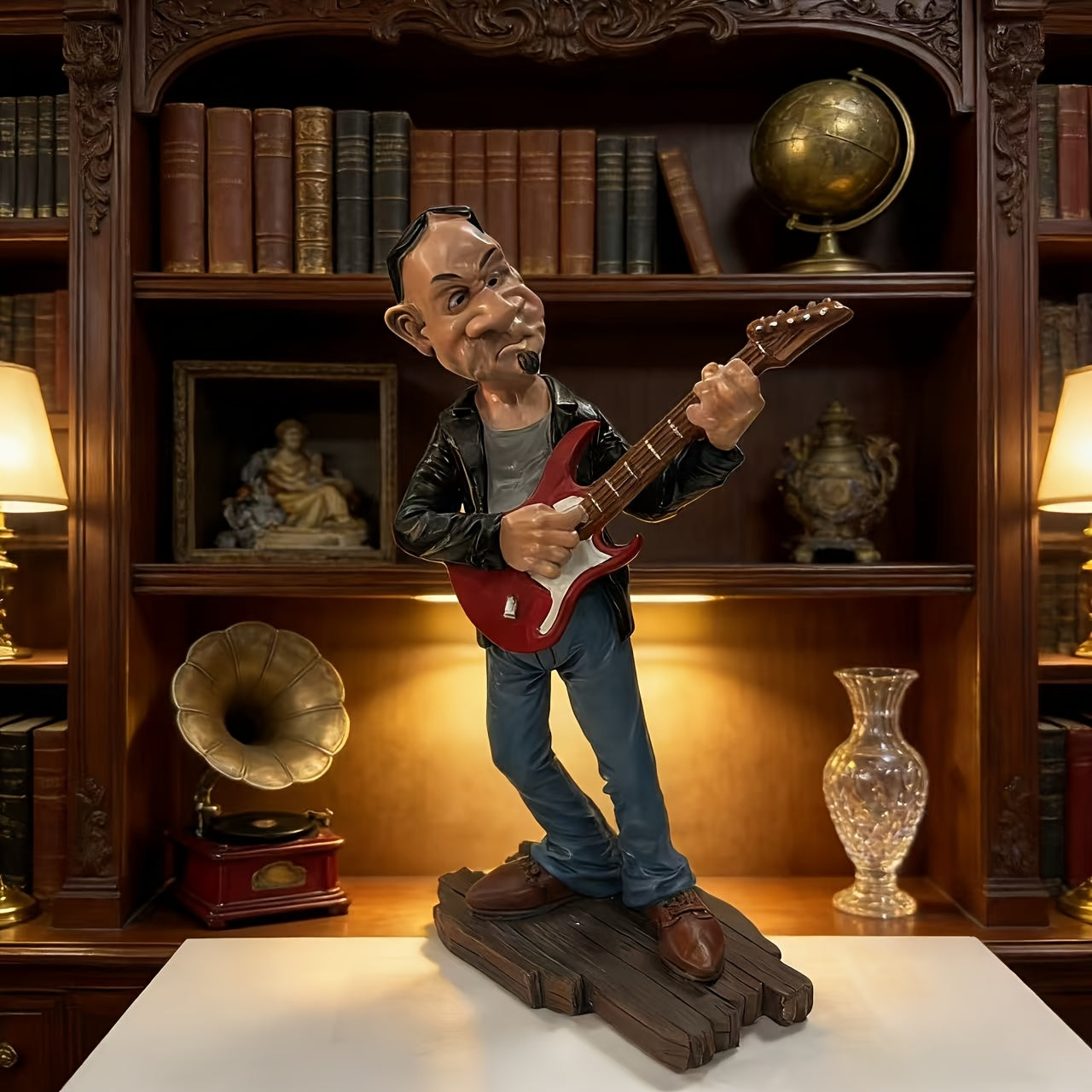 Tnessential Whimsical Guitarist Statue Figurine 3D Decor