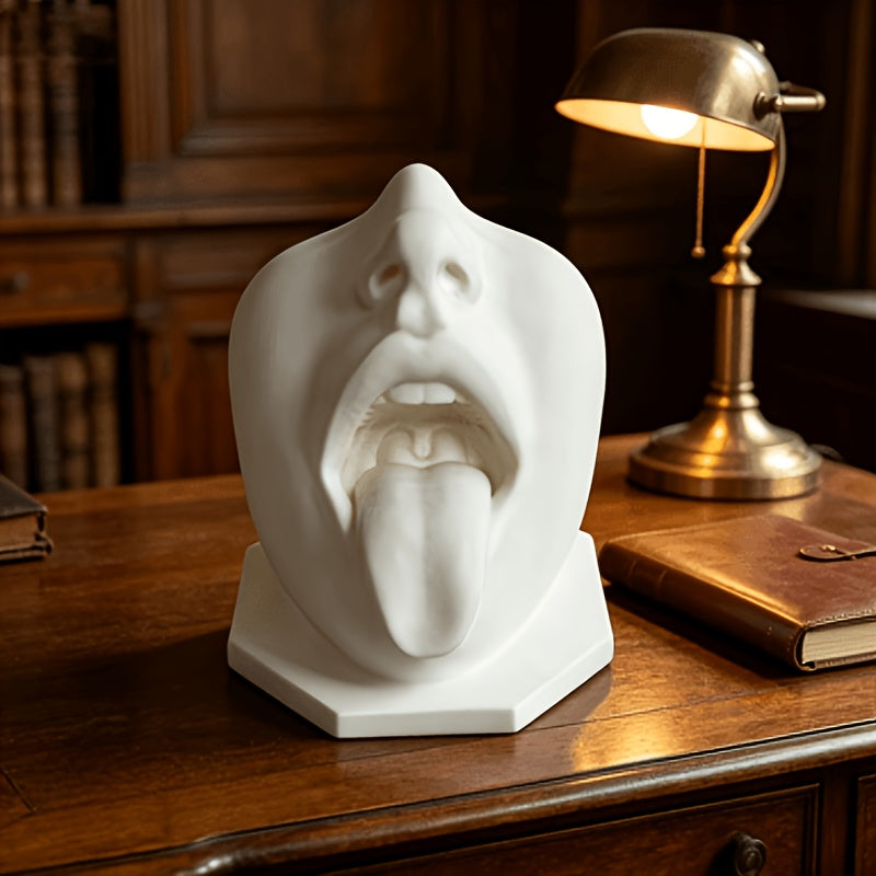Tnessential Abstract Quirky Tongue-out Face Ornament 3D Decor