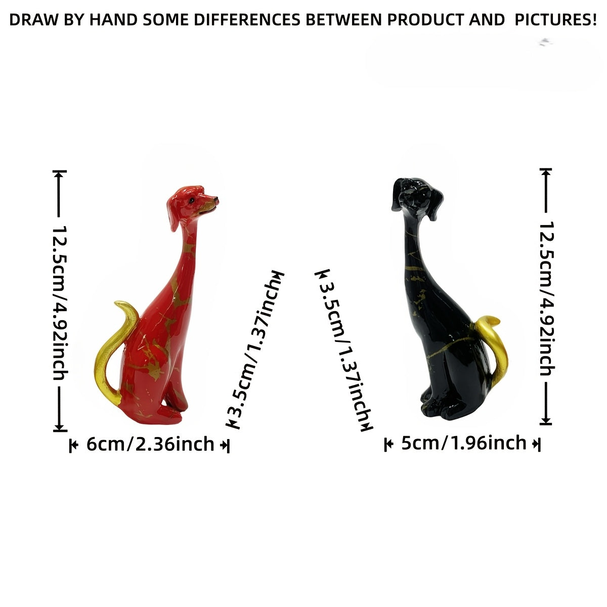 Tnessential Long-necked Dog Statues 3D Decor