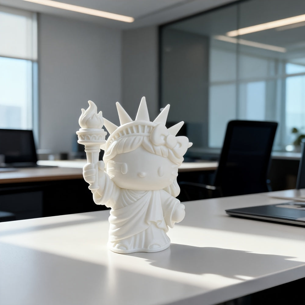 Tnessential Cat Statue of Liberty Figurine Creative Cartoon 3D Decor