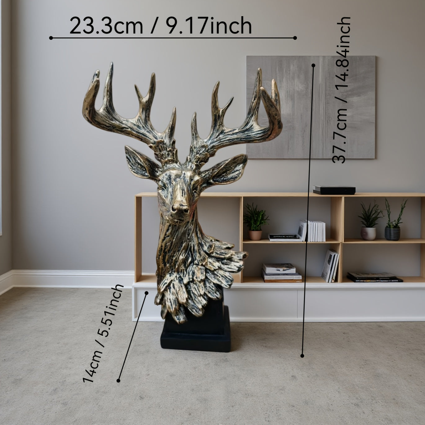 Tnessential Resin Deer Head Statue 3D Decor