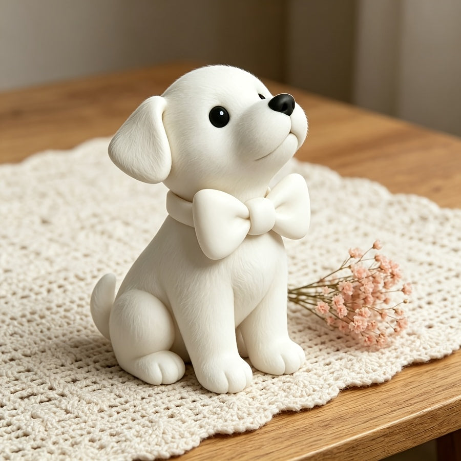 Tnessential Healing White Puppy Figurine 3D Decor