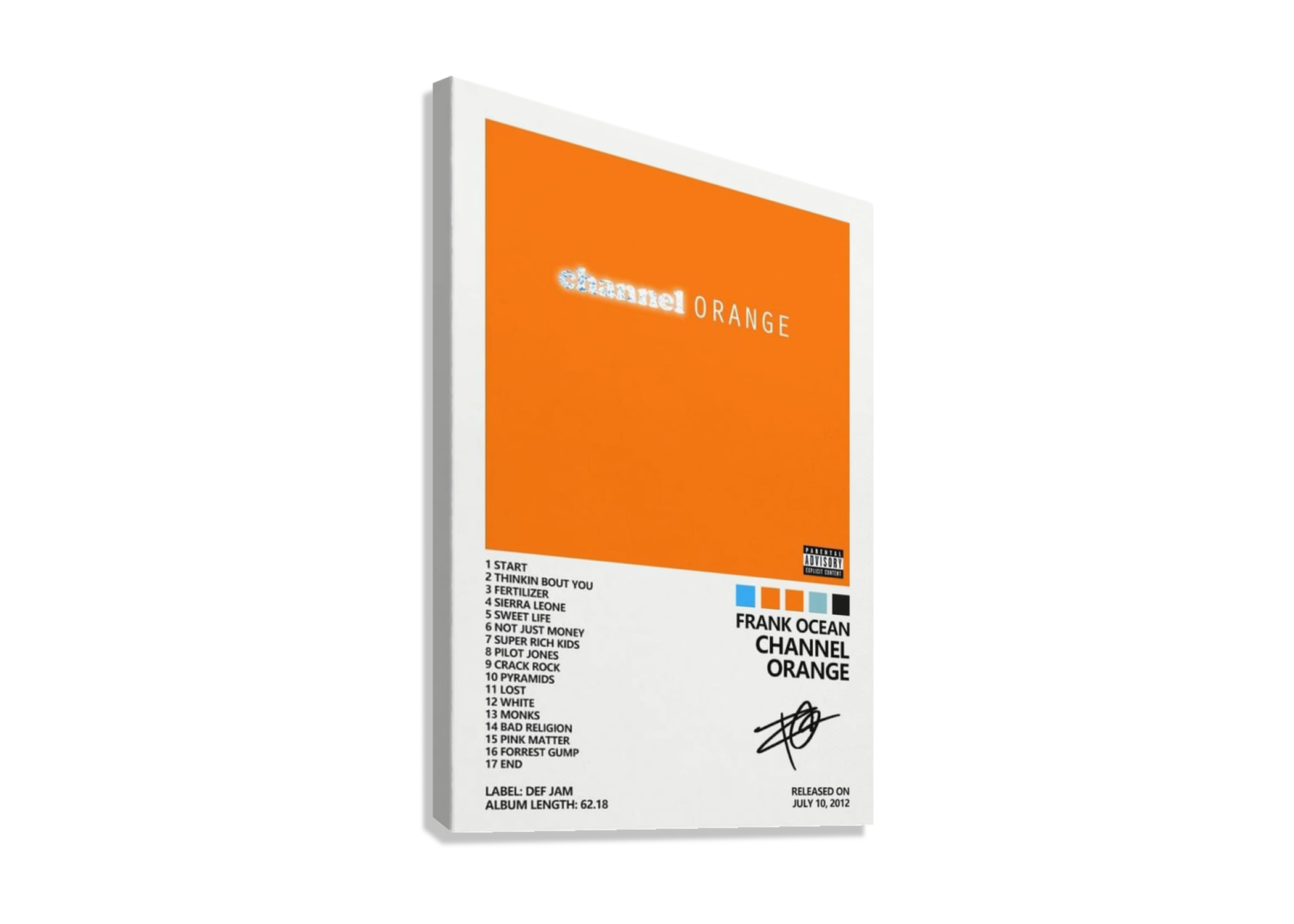 FRANK OCEAN " CHANNEL ORANGE " CANVAS POSTER