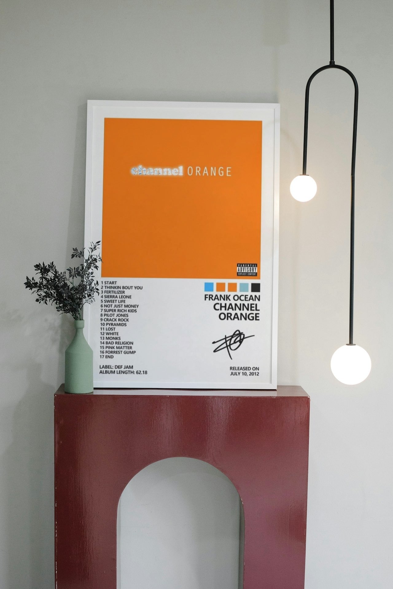 FRANK OCEAN " CHANNEL ORANGE " CANVAS POSTER