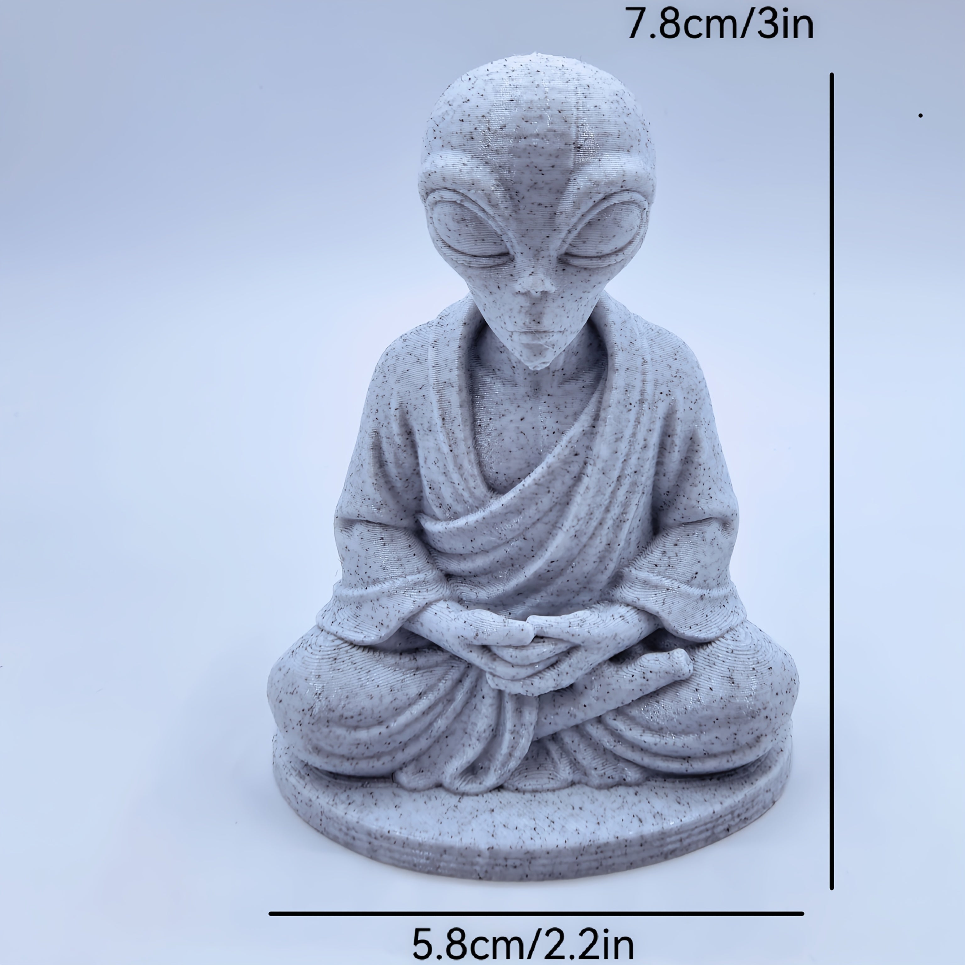 Tnessential Zen-style Meditating Alien Statue Ornament 3D Decor