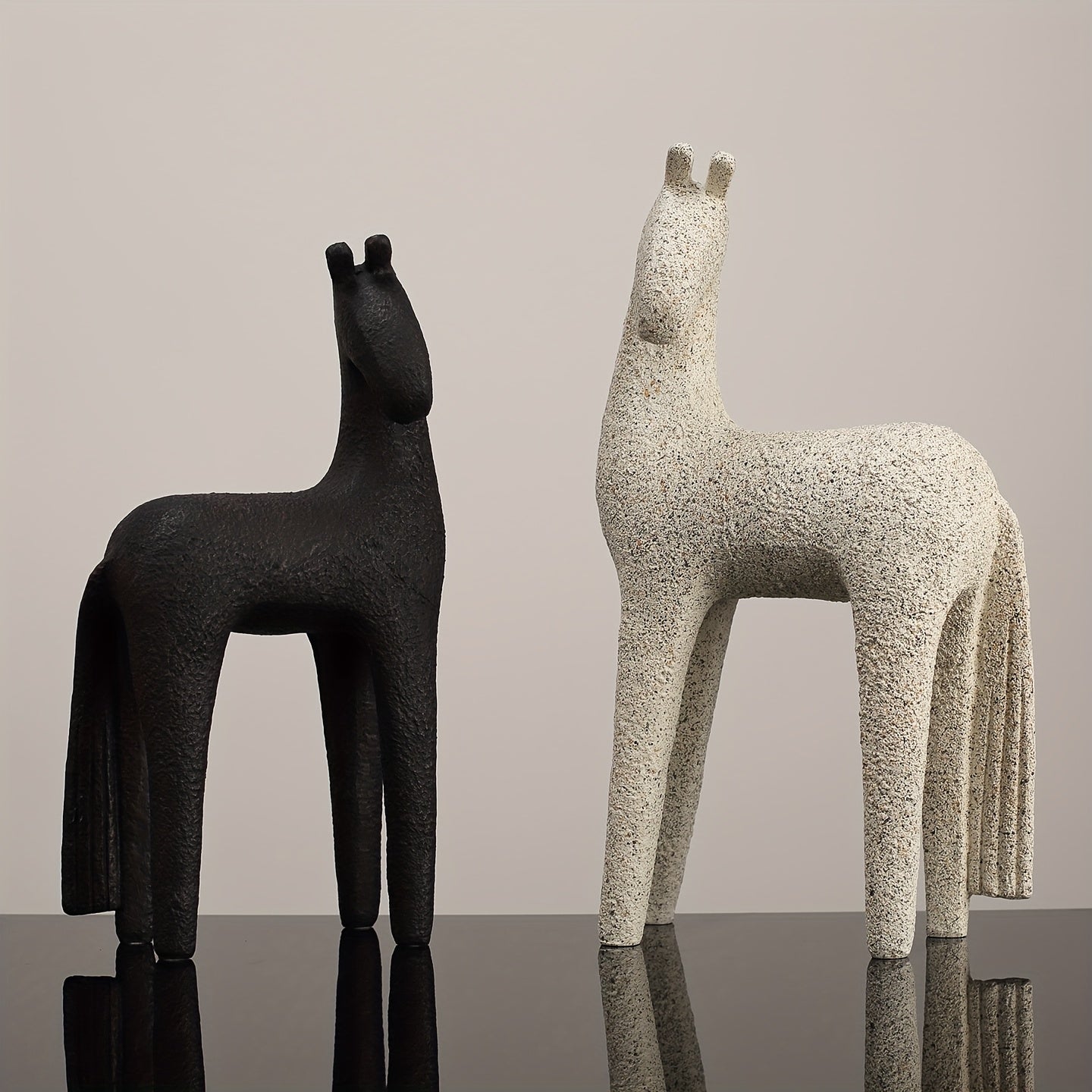Tnessential Modern Resin Horse Figurine Sculpture Nordic Minimalist 3D Decor
