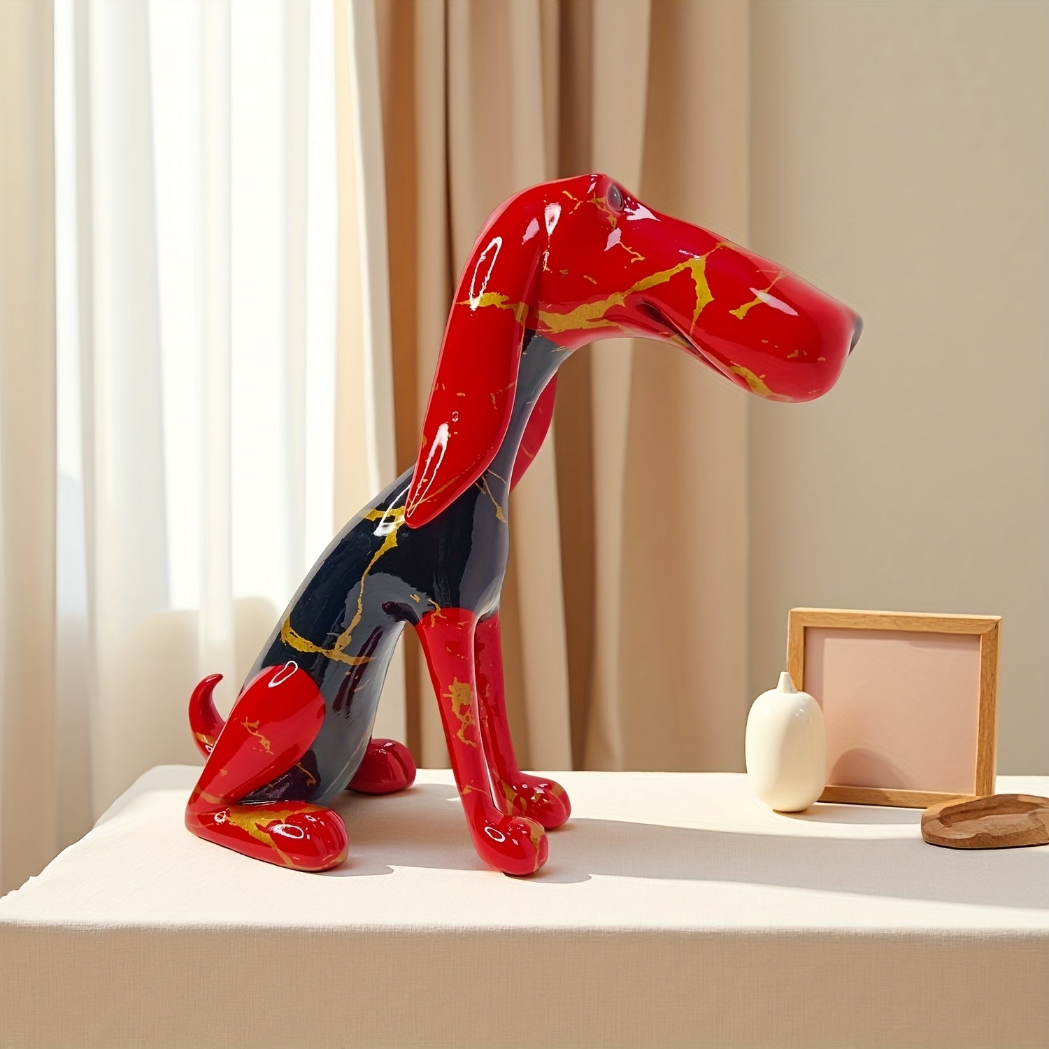 Tnessential Collectible Figurines 1PC Handmade Abstract Dog Sculpture 3D Decor