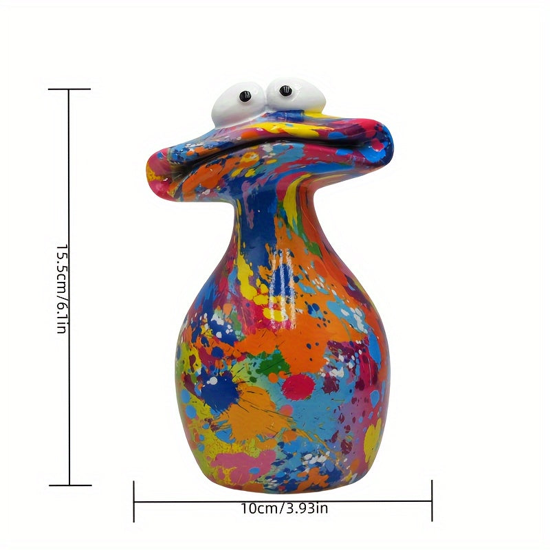 Tnessential Colorful Big Mouth Frog Resin Art Decor Vibrant Splash 3D Decor