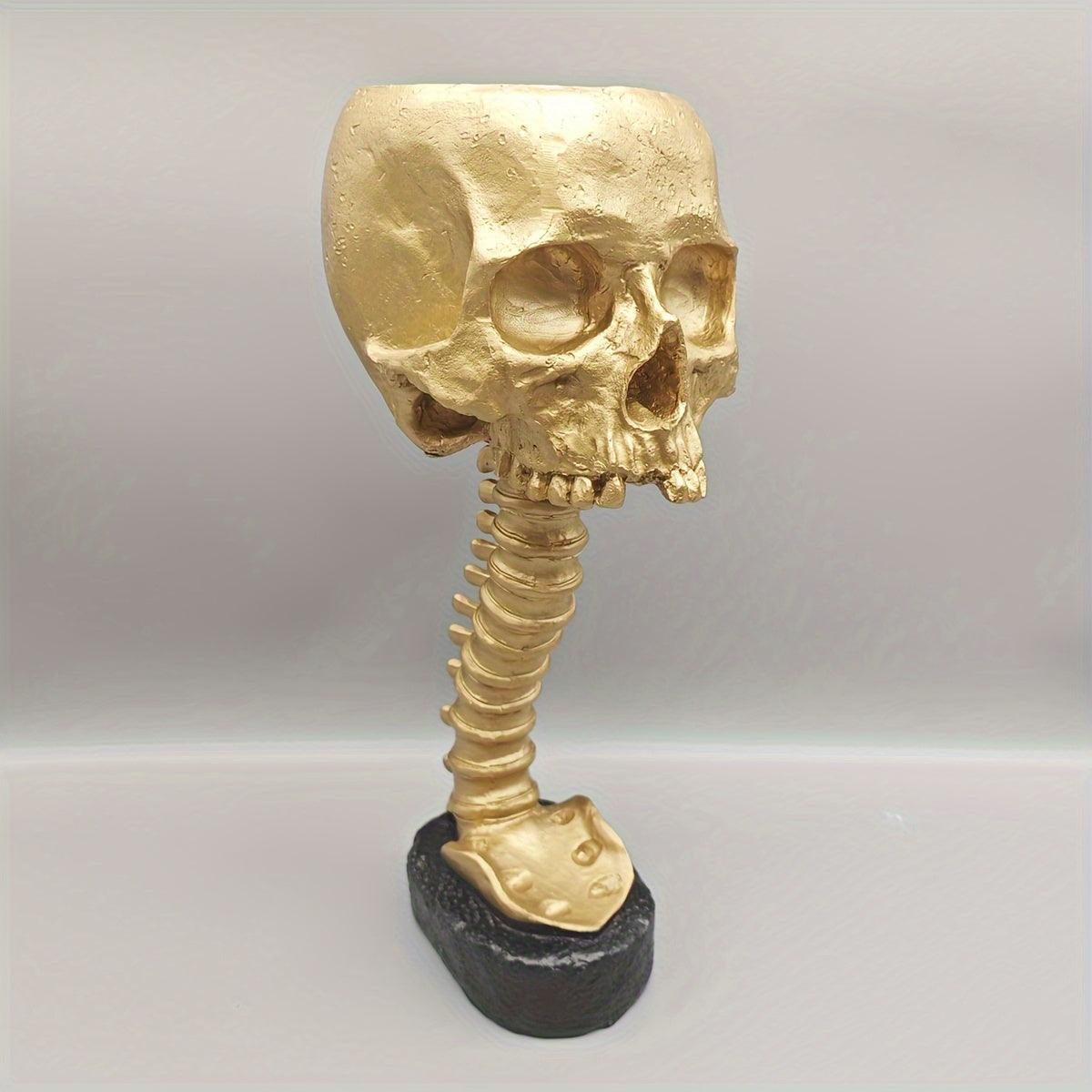 Tnessential Halloween Holiday Party Garden Resin Skull Spine Flower Pot 3D Decor