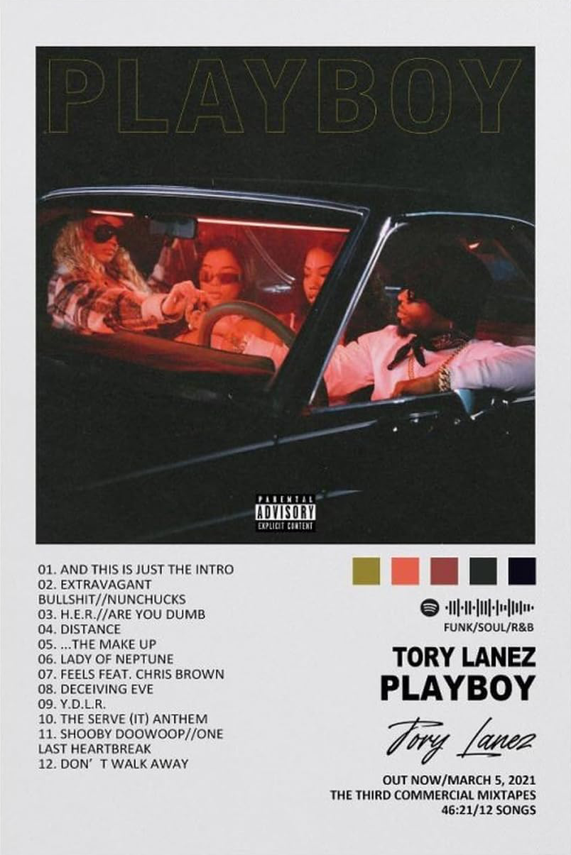 TORY LANES "PLAY BOY" CANVAS POSTER