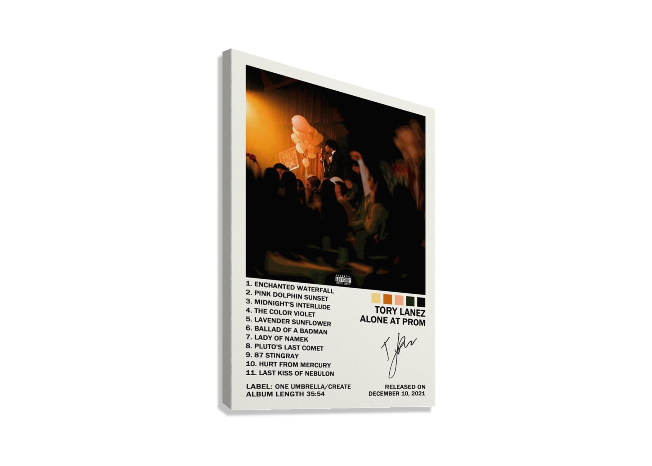 TORY LANEZ " ALONE AT PROM " CANVAS POSTER