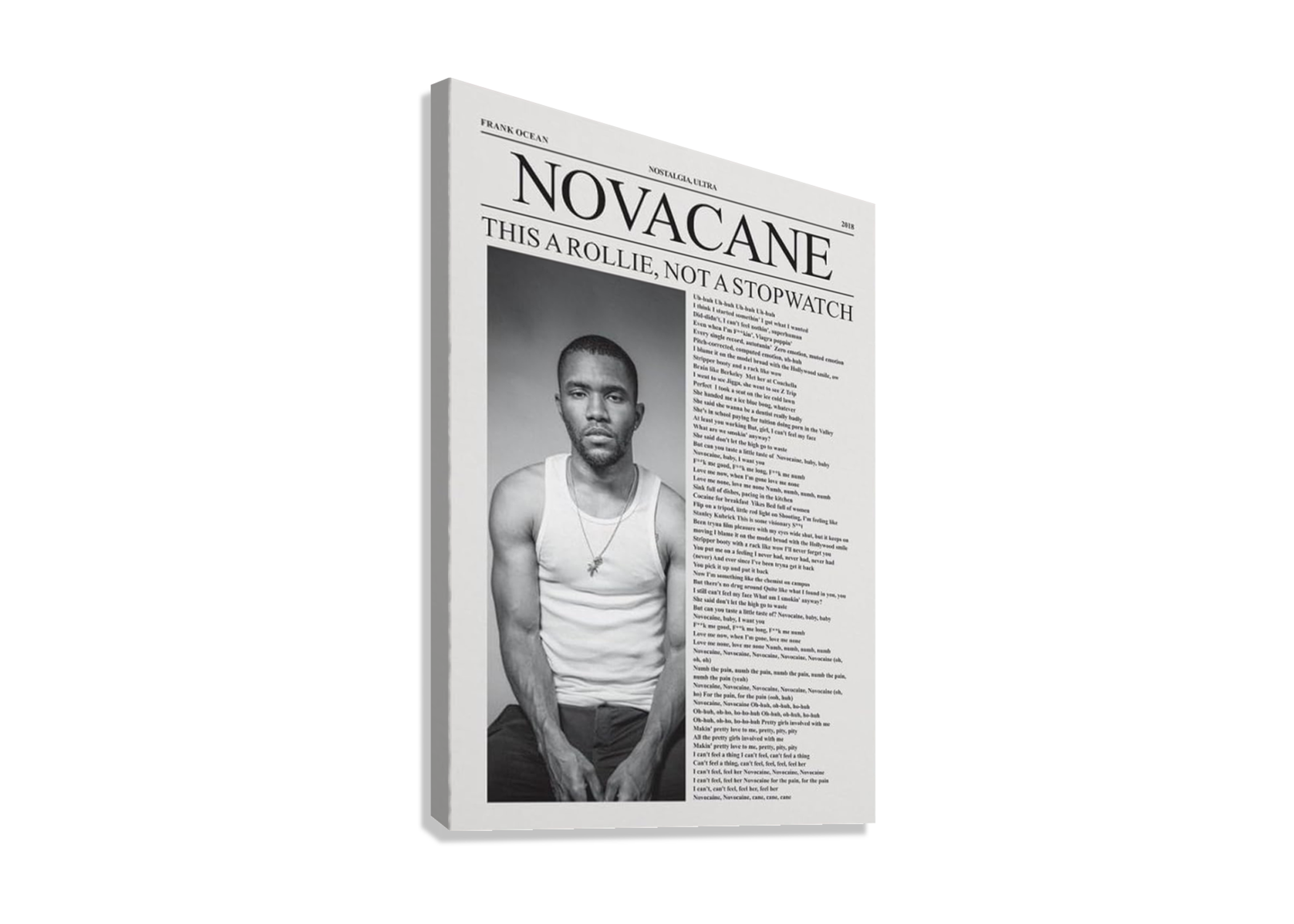 FRANK OCEAN "NOVA CANE" CANVAS POSTER
