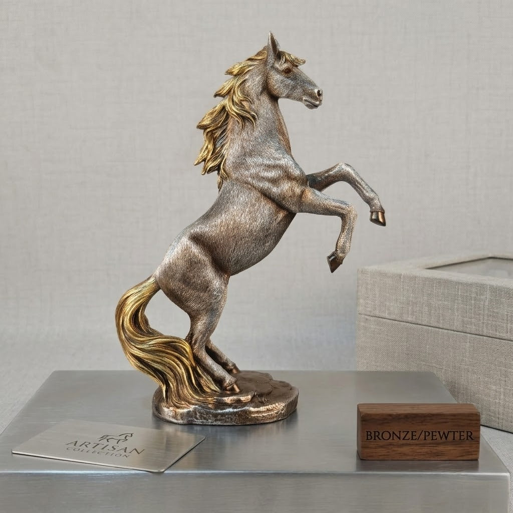 Tnessential Elegant Soaring Stallion Statue 3D Decor