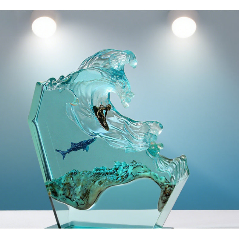 Tnessential Decoration Featuring a Whale Surfing 3D Decor