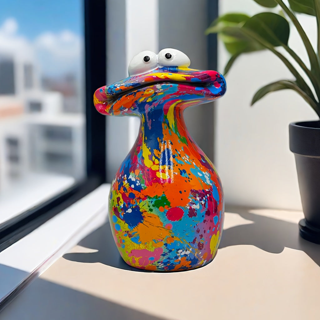 Tnessential Charming Big-mouth Frog Resin Figurine 3D Decor
