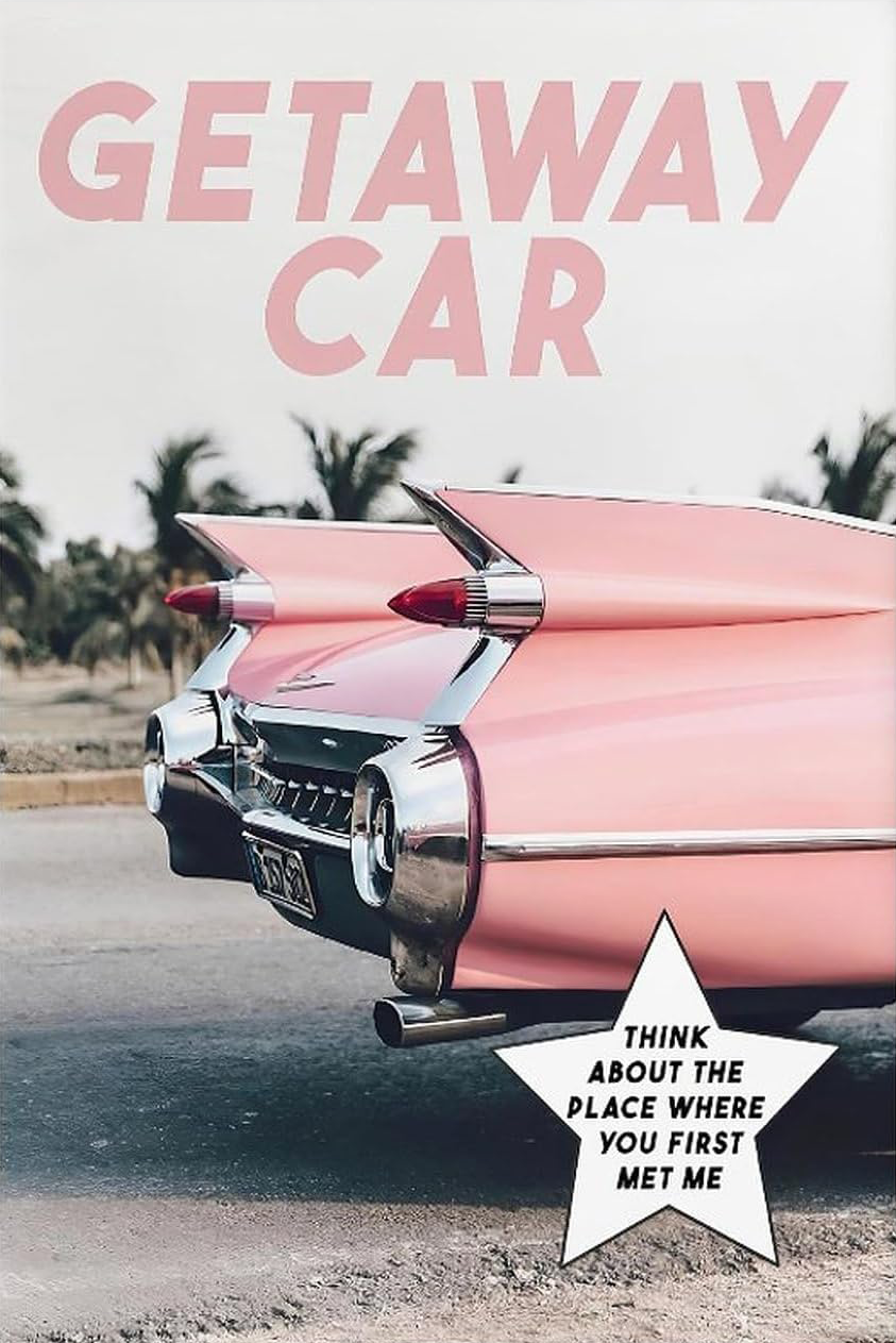 CUTE PINK GET AWAY CAR CANVAS POSTER