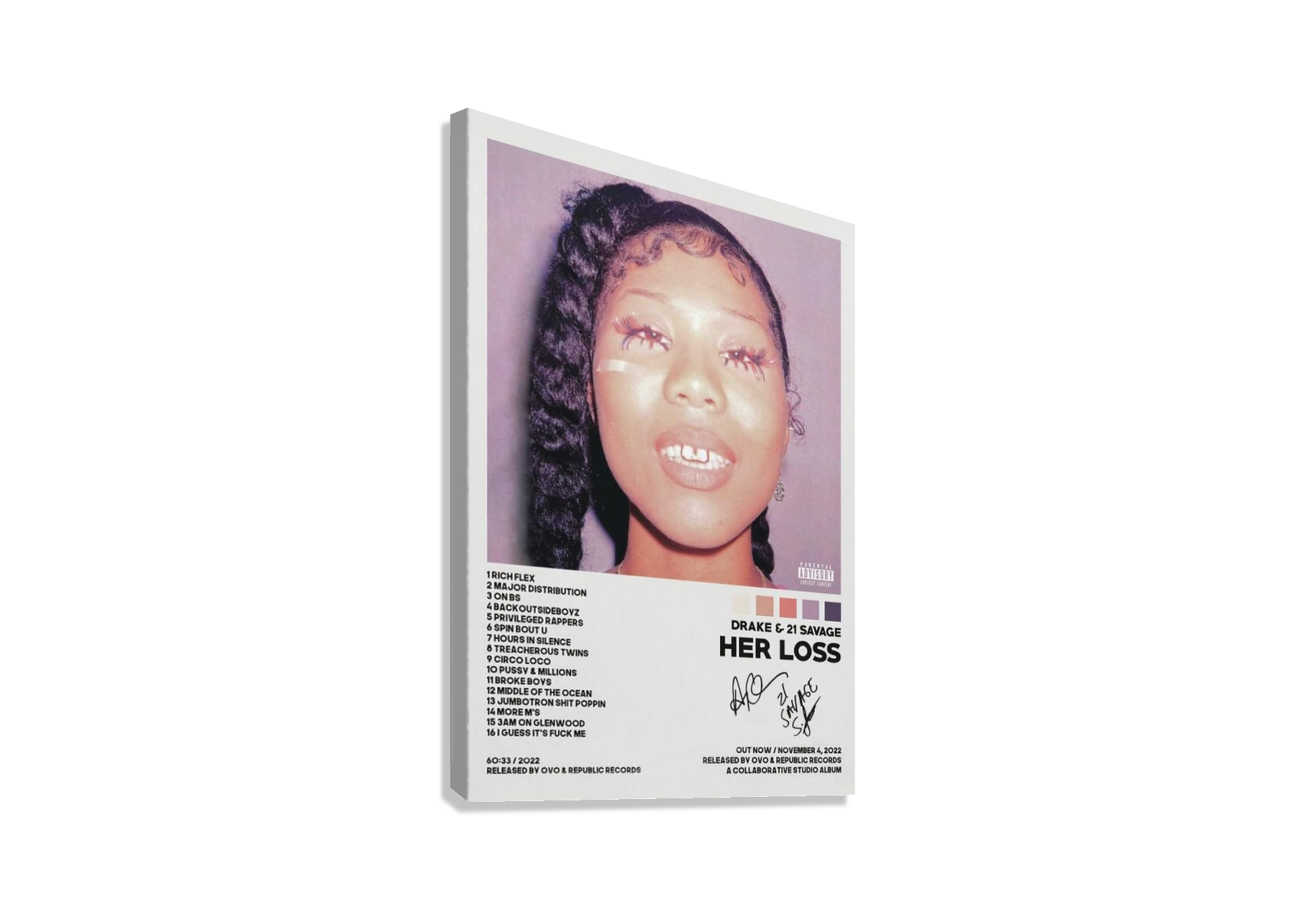DRAKE "HER LOSS" CANVAS POSTER