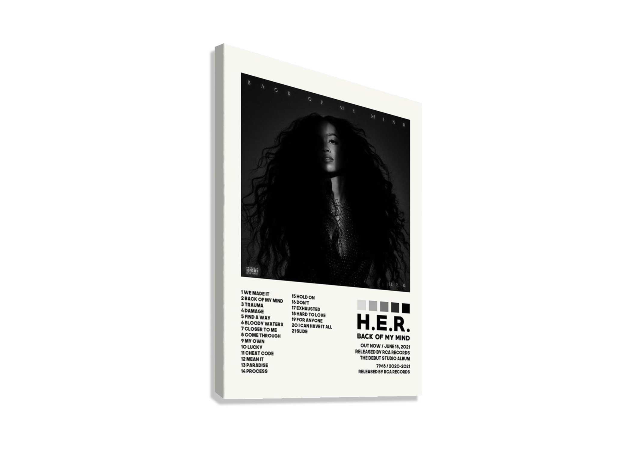 BACK OF MY MIND "H.E.R" CANVAS POSTER
