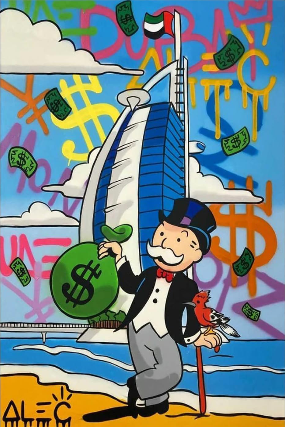 MONOPOLY GRAFFITI CANVAS POSTER