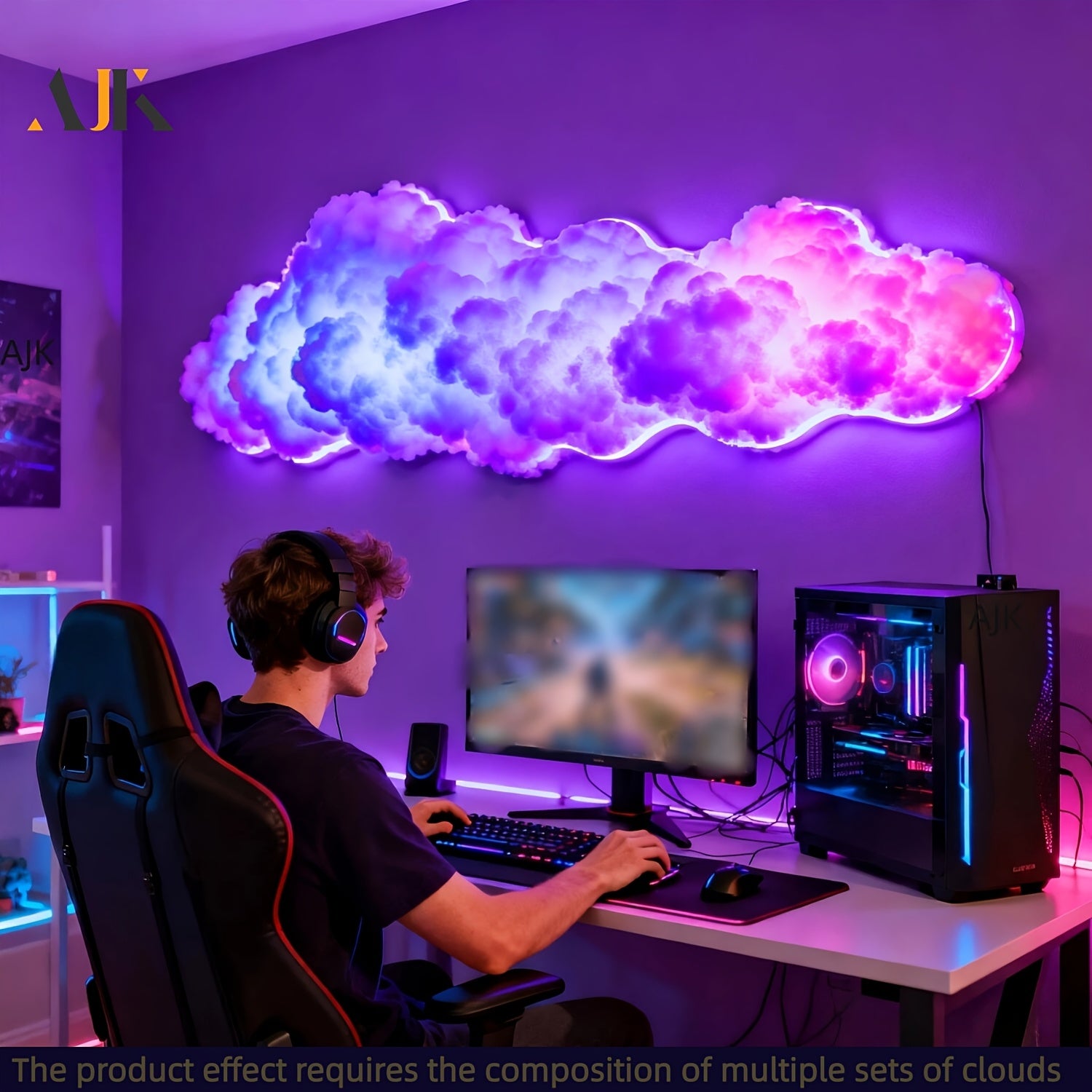 Tnessential AJK LED 3D Cloud Lamp 3D Decor