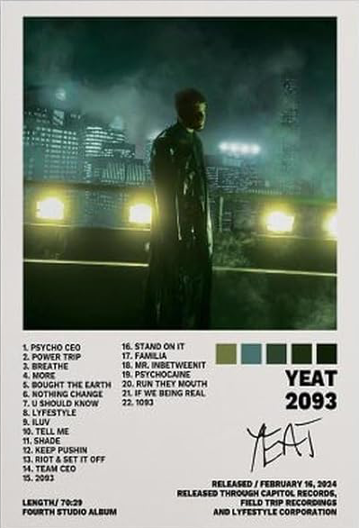 YEAT "2093" CANVAS POSTER