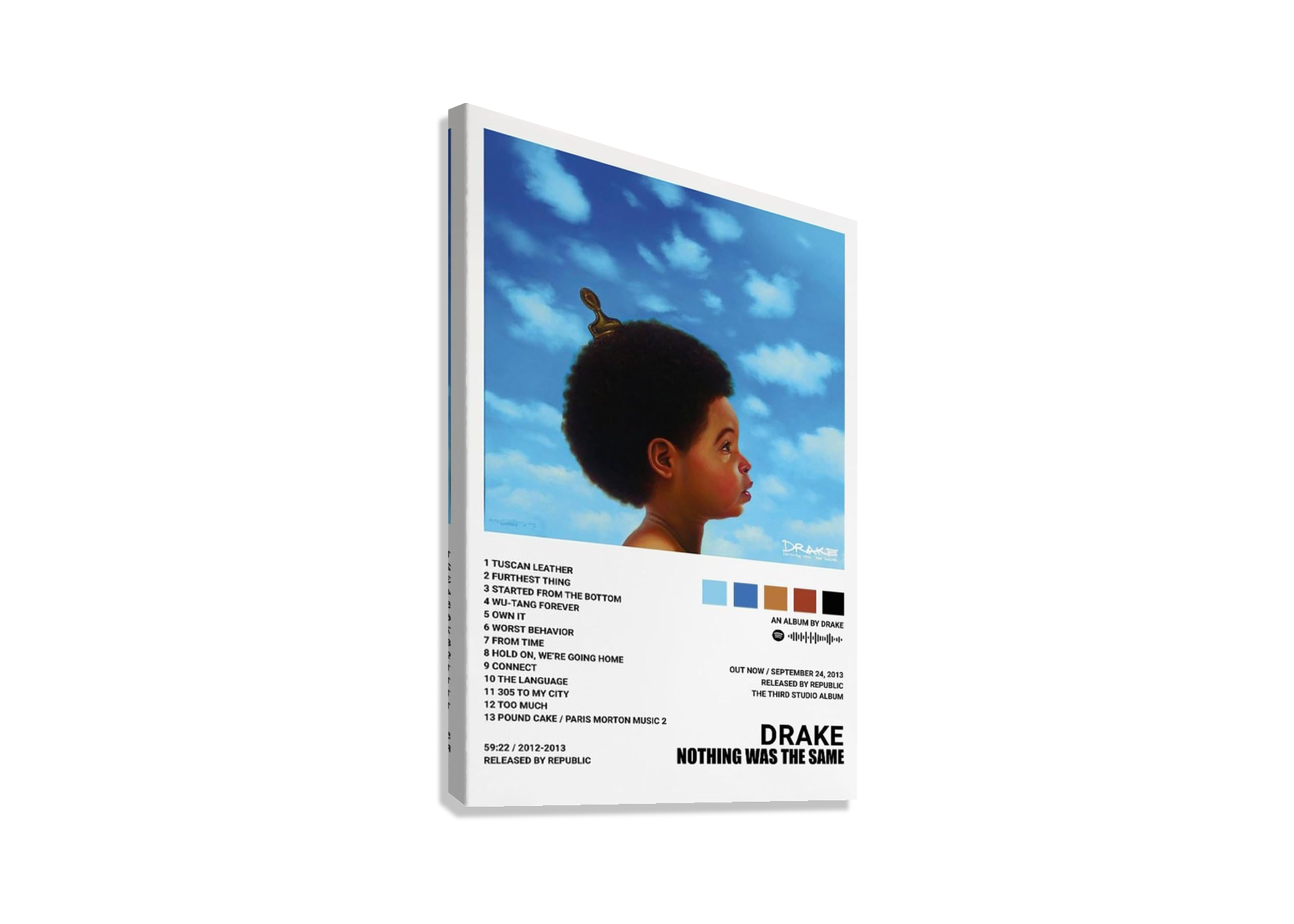 DRAKE " NOTHING WAS THE SAME " CANVAS POSTER