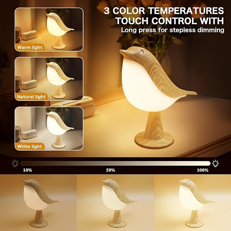 Tnessential Dimmable Touch Bird Table Lamp 3D Decor