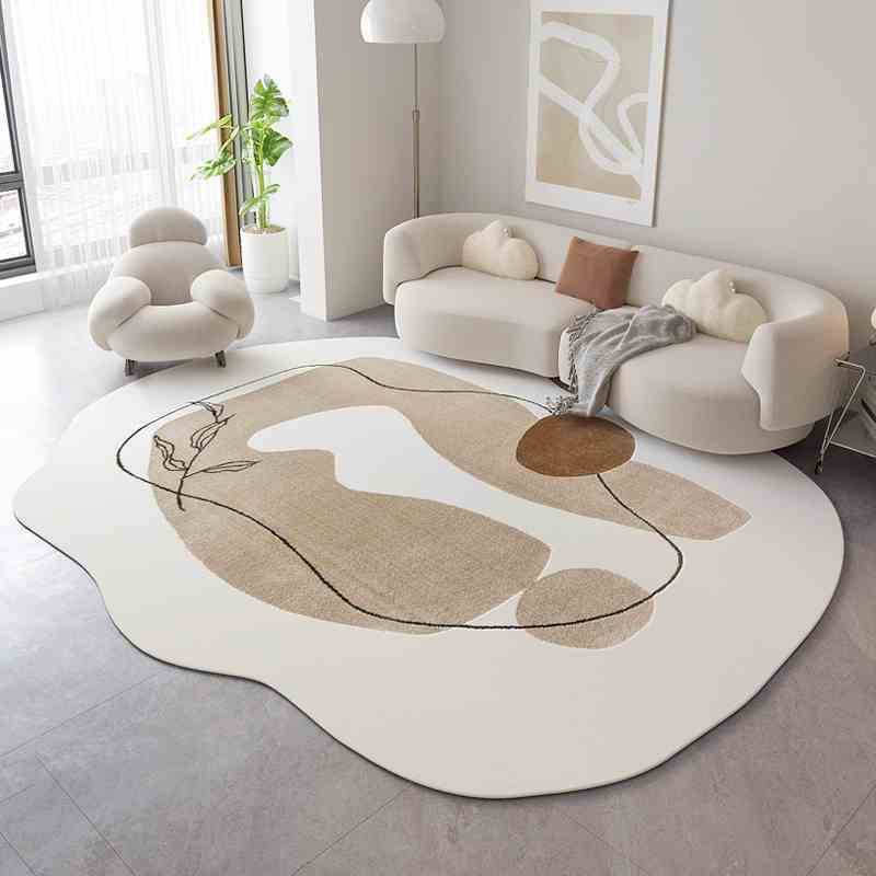 BEIGE ABSTRACT RUG view 3