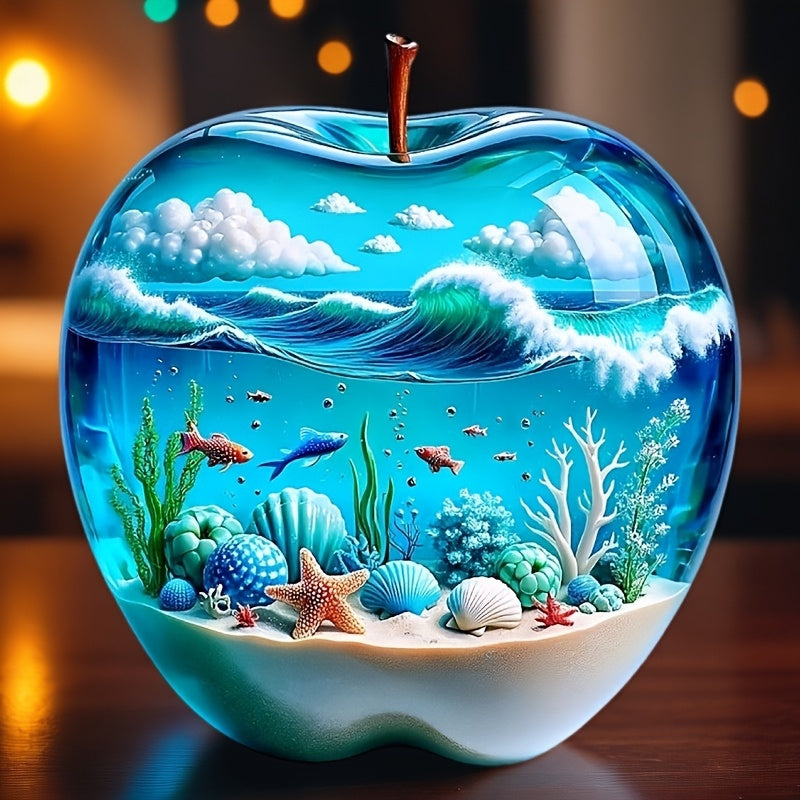 Tnessential Contemporary 3D Effect Apple Ocean Wall Sticker 3D Decor