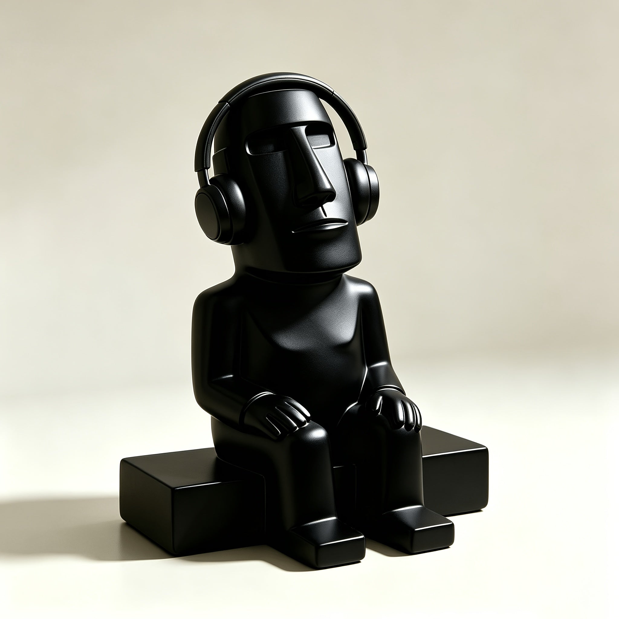 Tnessential Moai Statue with Headphones 3D Decor