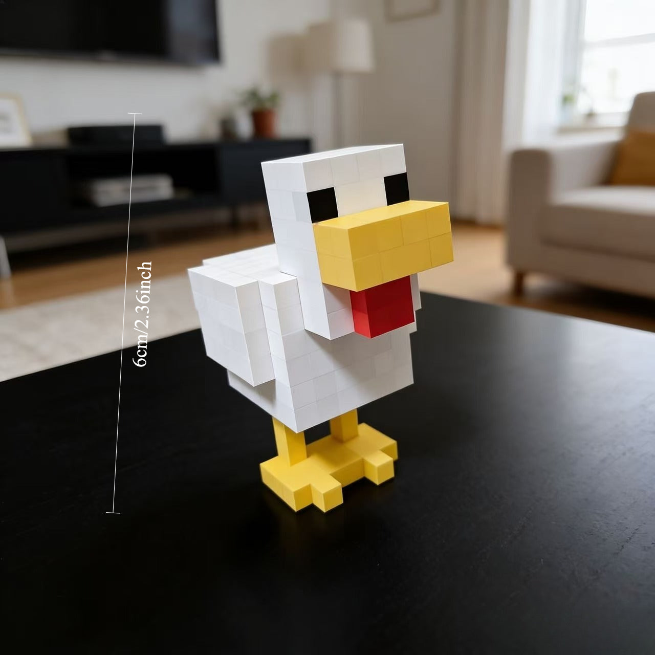 Tnessential Printed Pixel Chicken Statue 3D Decor