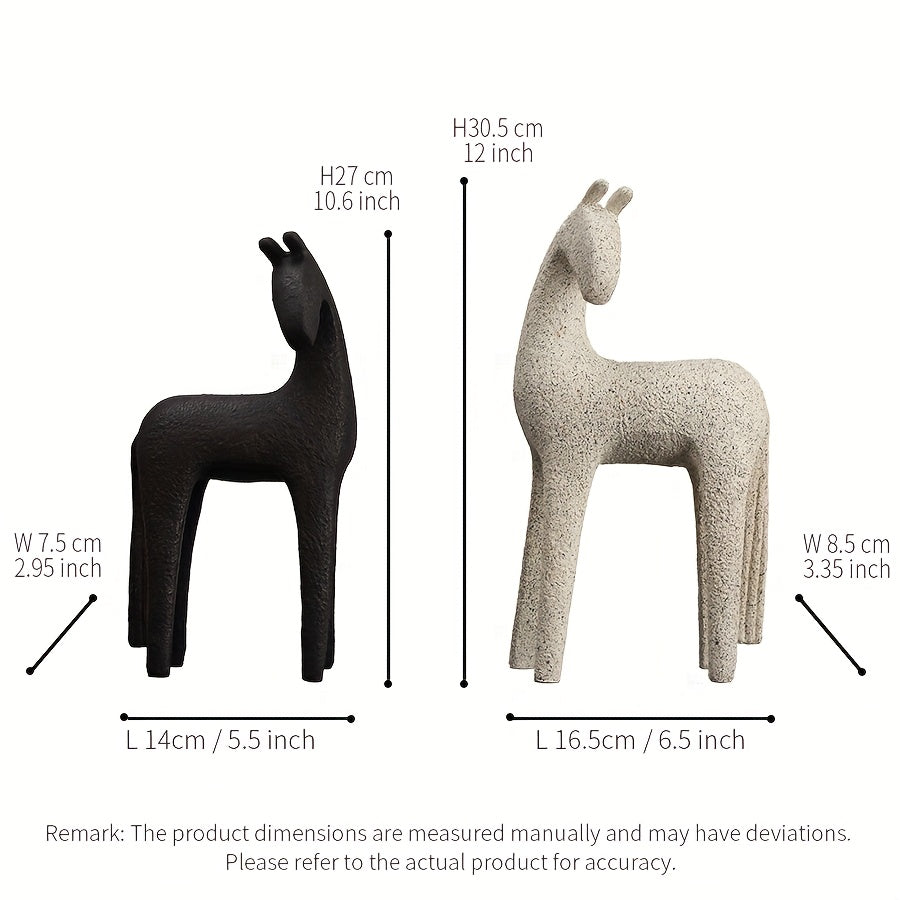Tnessential Modern Resin Horse Figurine Sculpture Nordic Minimalist 3D Decor