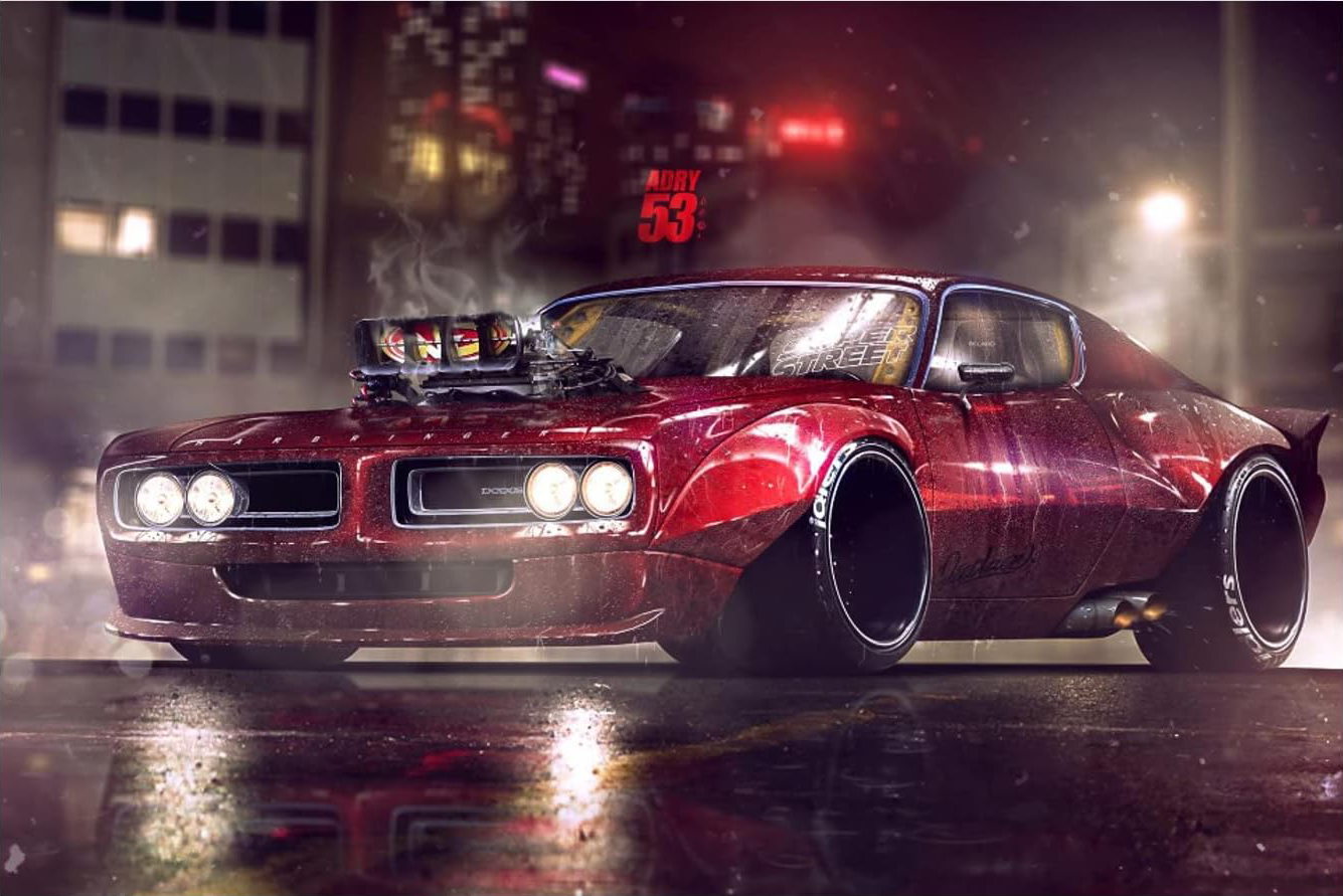 MUSCLE CAR CANVAS POSTER