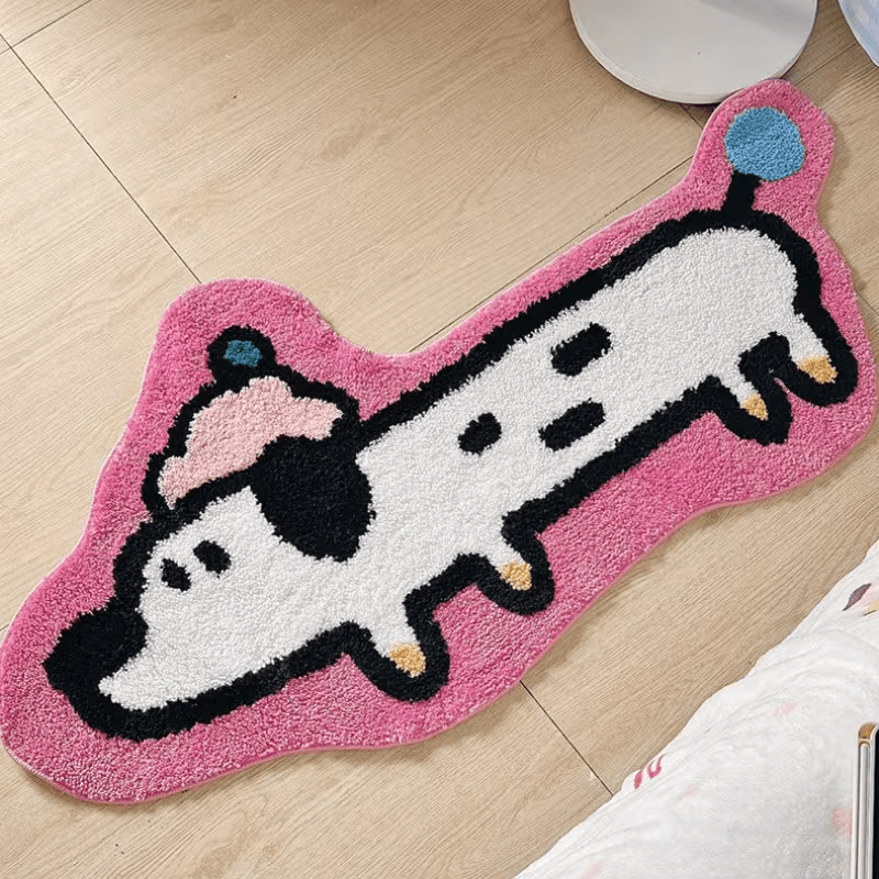 CREAM DOG RUG
