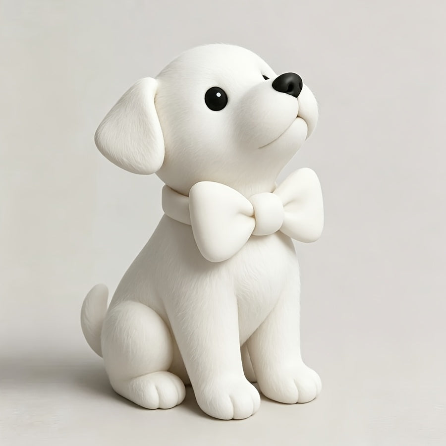Tnessential Healing White Puppy Figurine 3D Decor