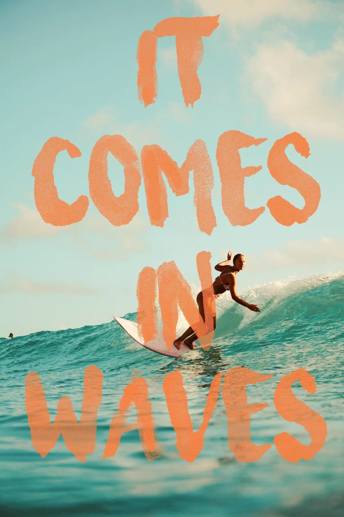 VINTAGE SURFER OCEAN QUOTE CANVAS POSTER