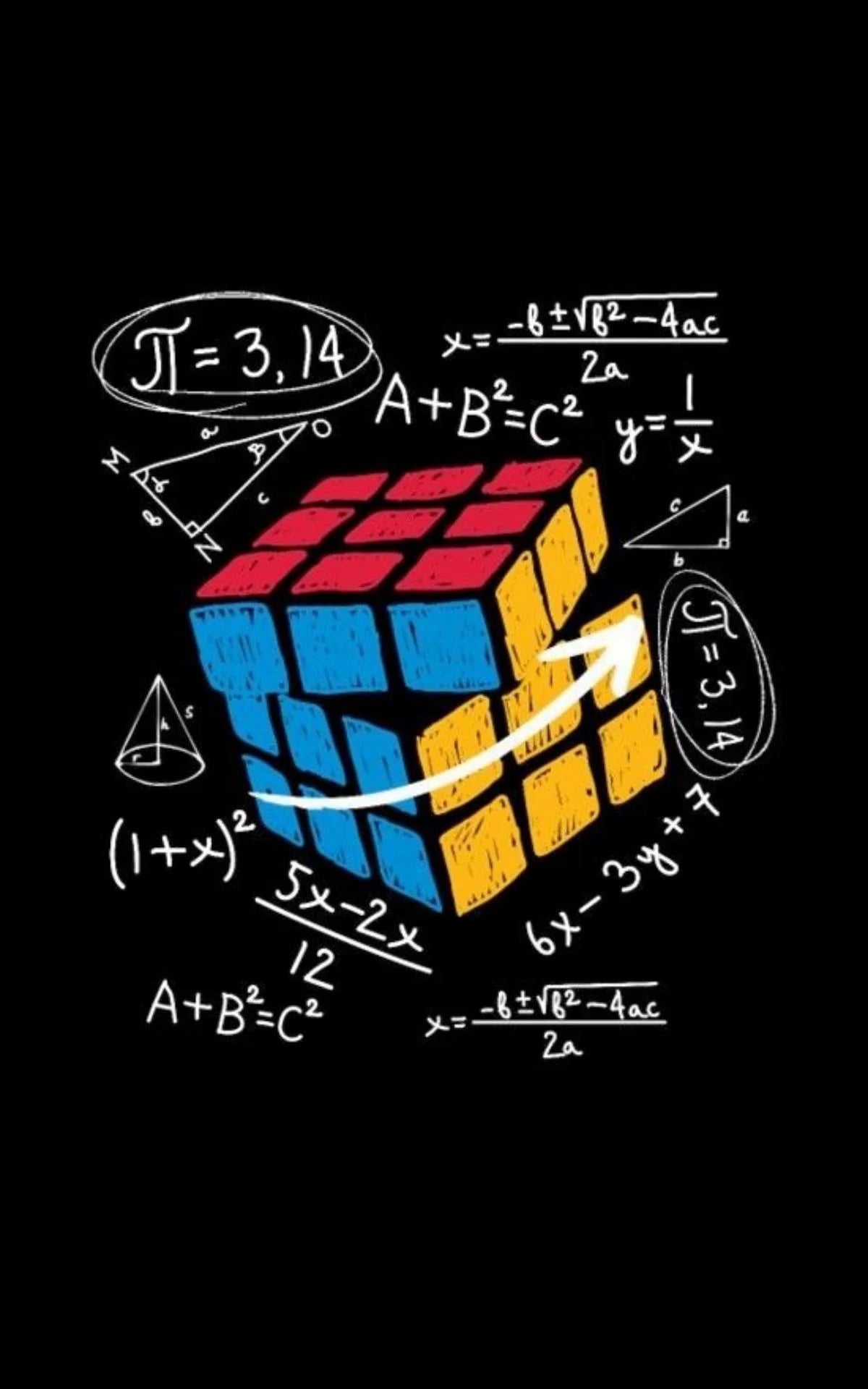MATH GENIUS RUBIKS CUBE CANVAS POSTER