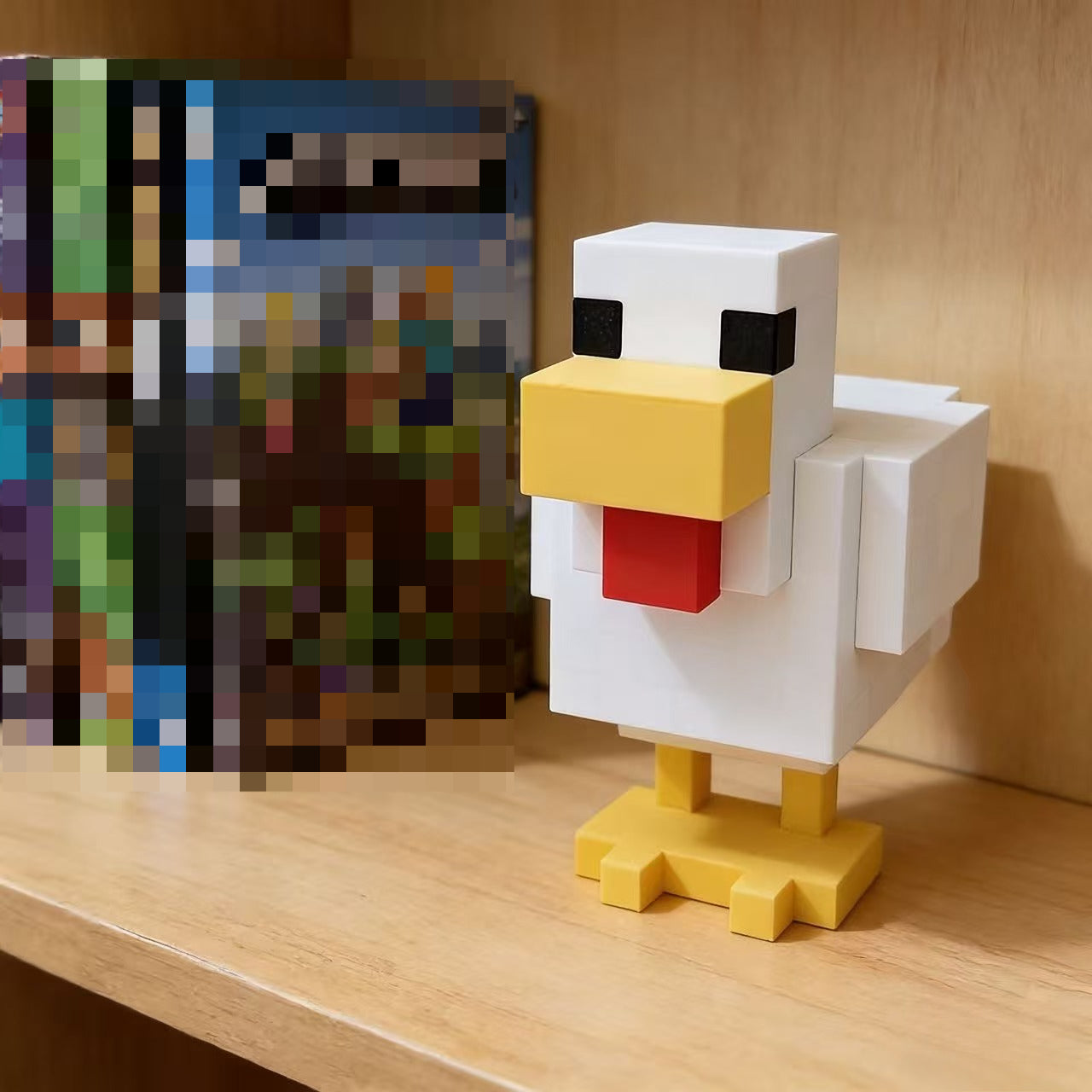 Tnessential Printed Pixel Chicken Statue 3D Decor