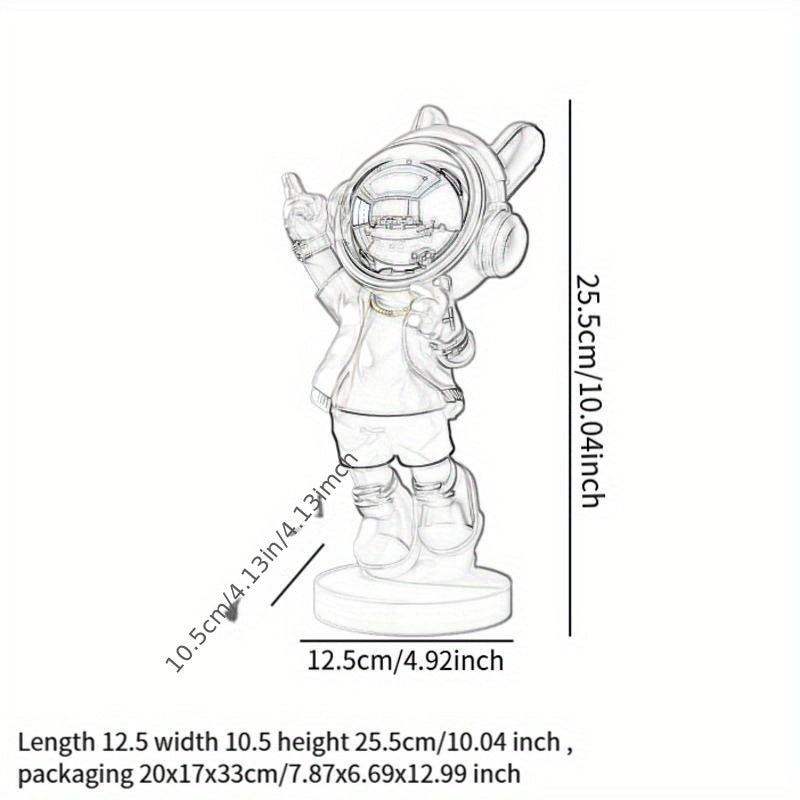 Tnessential Light Blue Astronaut Figurine Making a Heart Gesture 3D Decor