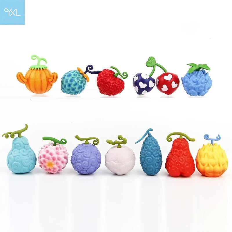 Tnessential Set of Anime Fruit Ornaments Toys 3D Decor