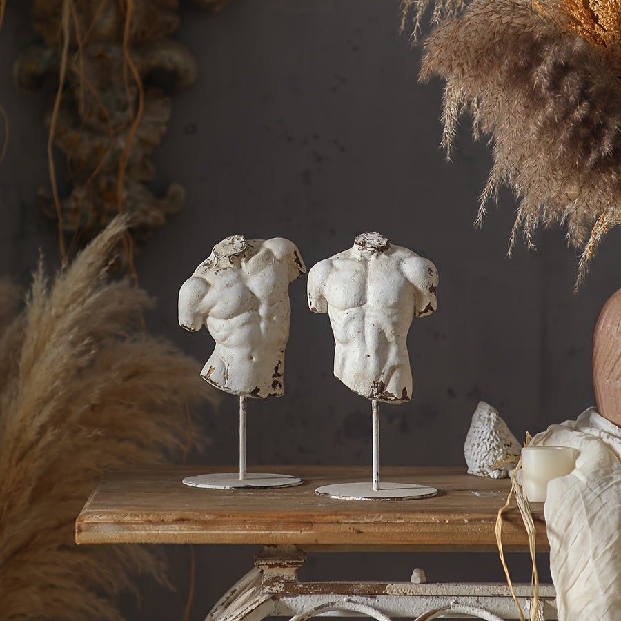 Tnessential Elegant White Cast Iron\u002f Figurine Statue 3D Decor