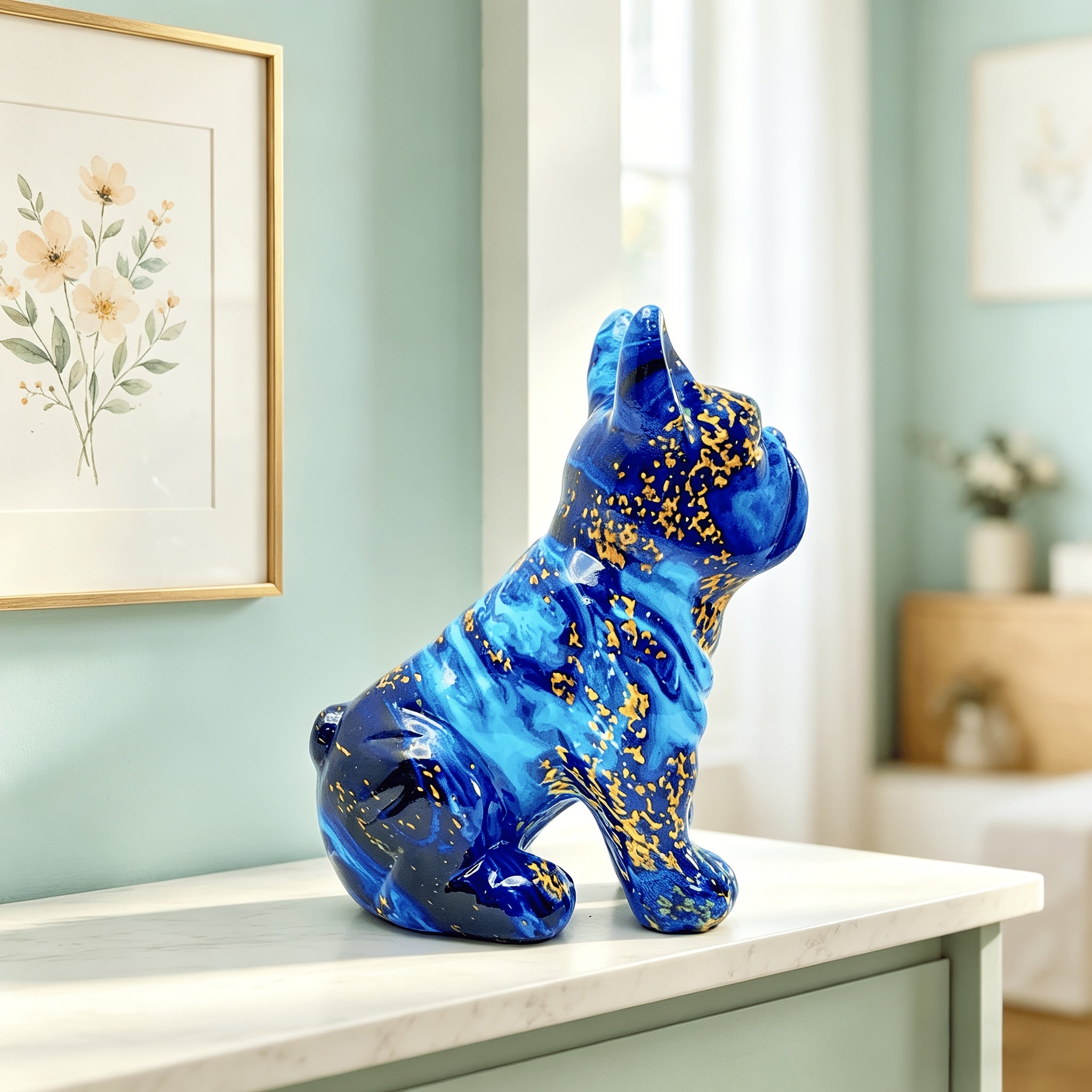 Tnessential Blue and Golden Waterlogged Bulldog 3D Decor