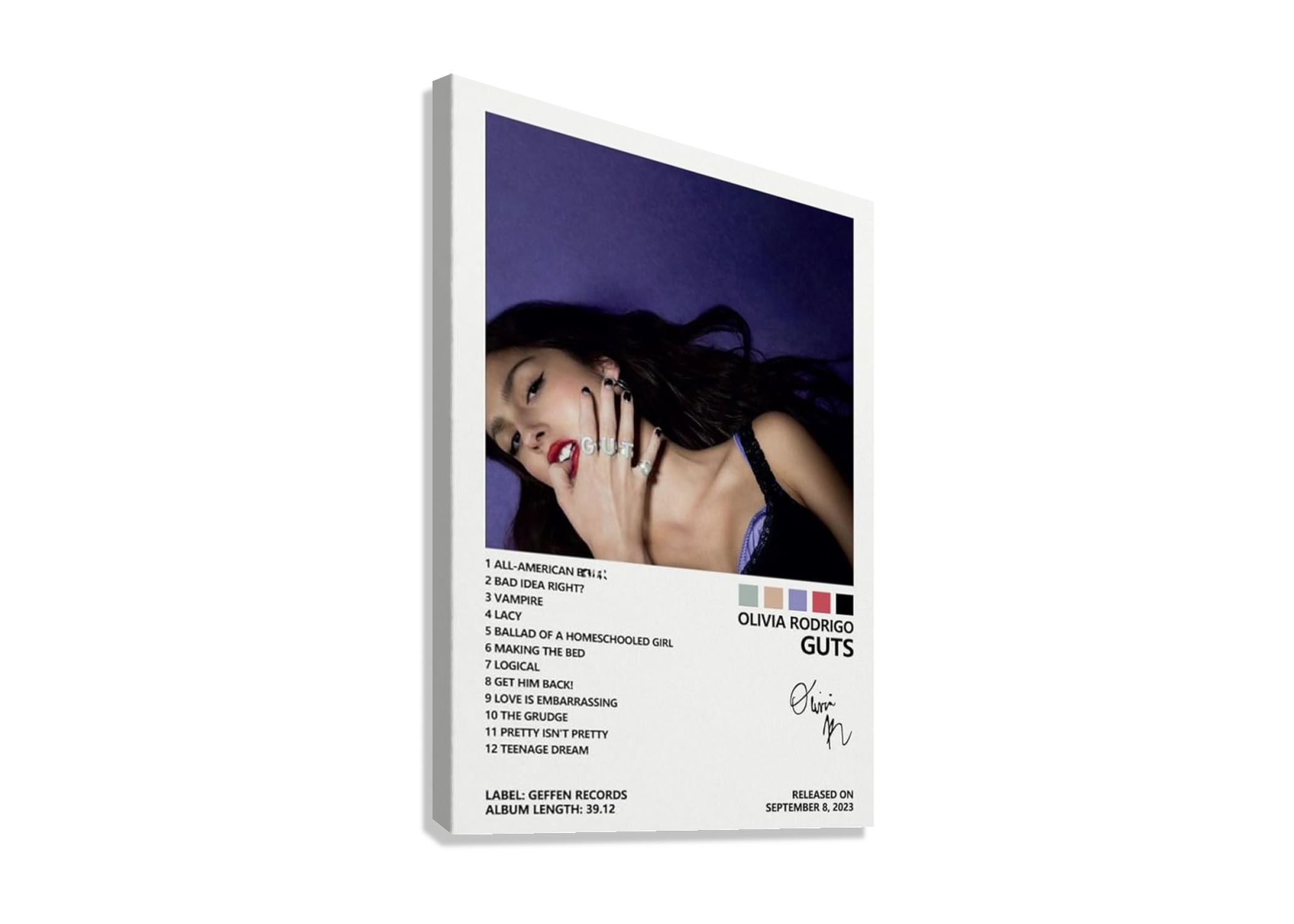 OLIVIA RODRIGO GUTS CANVAS POSTER