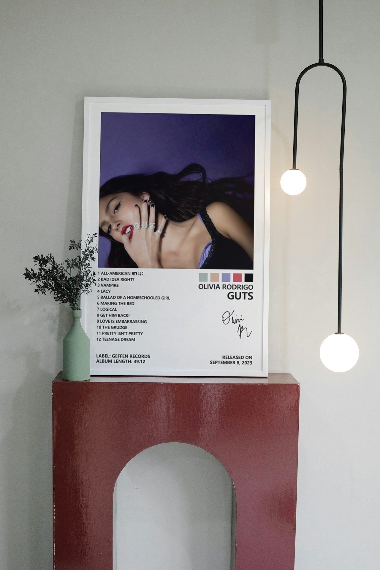 OLIVIA RODRIGO GUTS CANVAS POSTER