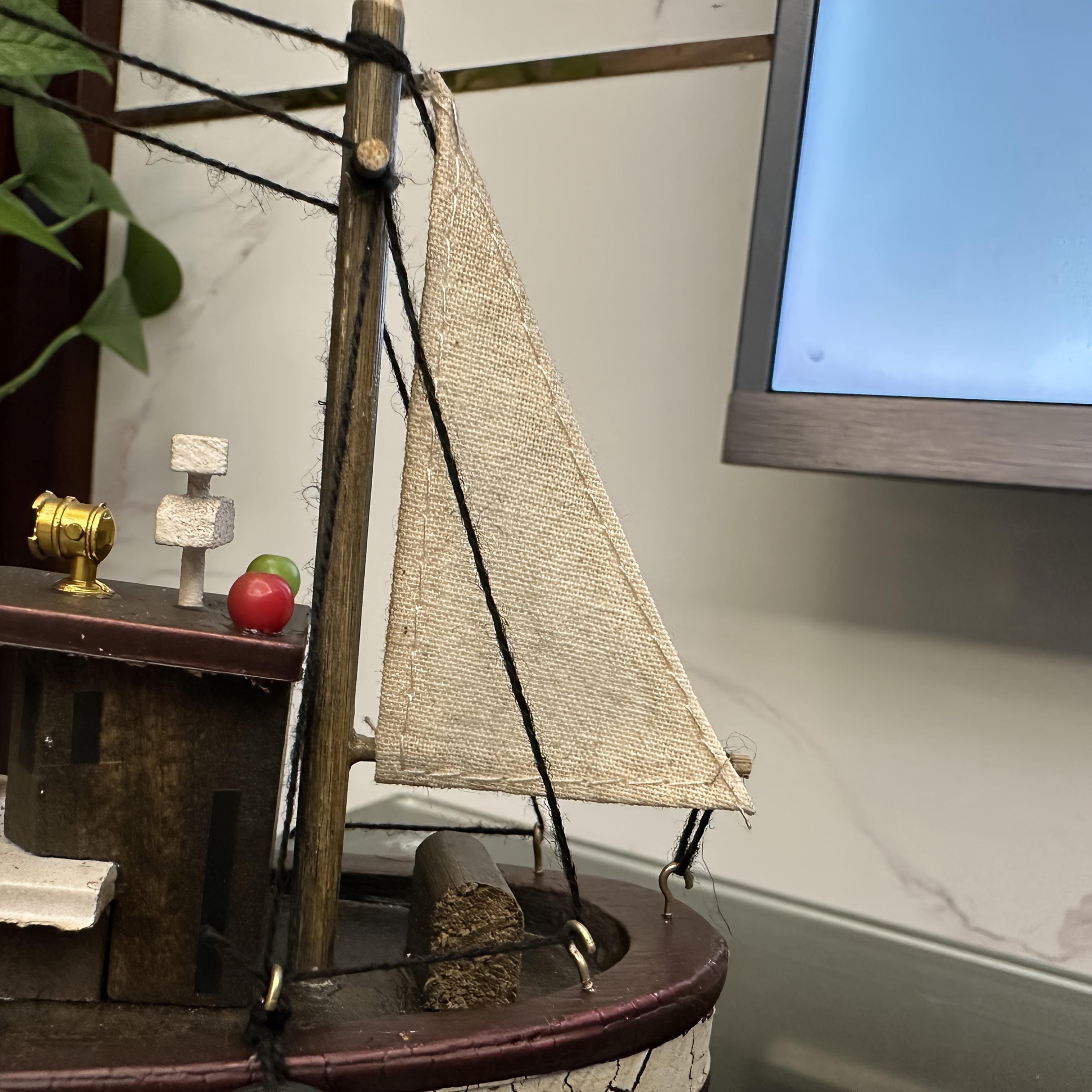 Tnessential Uniquely Designed and Finely Crafted Wooden Fishing Boat 3D Decor