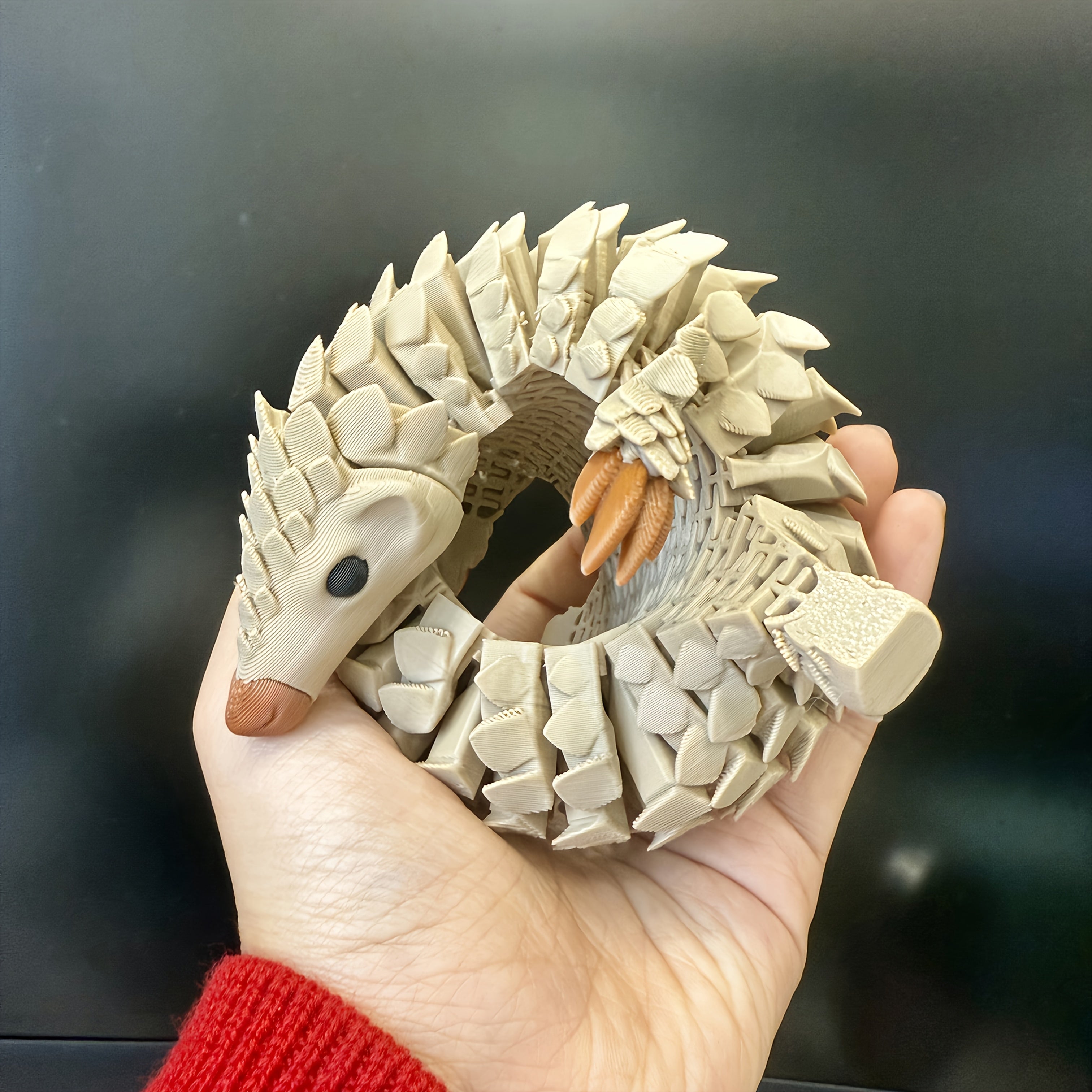 Tnessential Printed Children's Toy Gradient Hedgehog Animal Statue 3D Decor