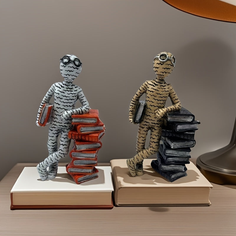 Tnessential Modern Abstract: Resin Reading Statue 3D Decor