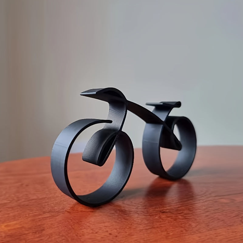 Tnessential Black Abstract Metal Bicycle Craft Ornament 3D Decor